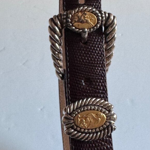 Brighton Brown Leather Belt Museum Collection M 37809 Sphinx Pegasus Vintage 90s - Picture 16 of 16